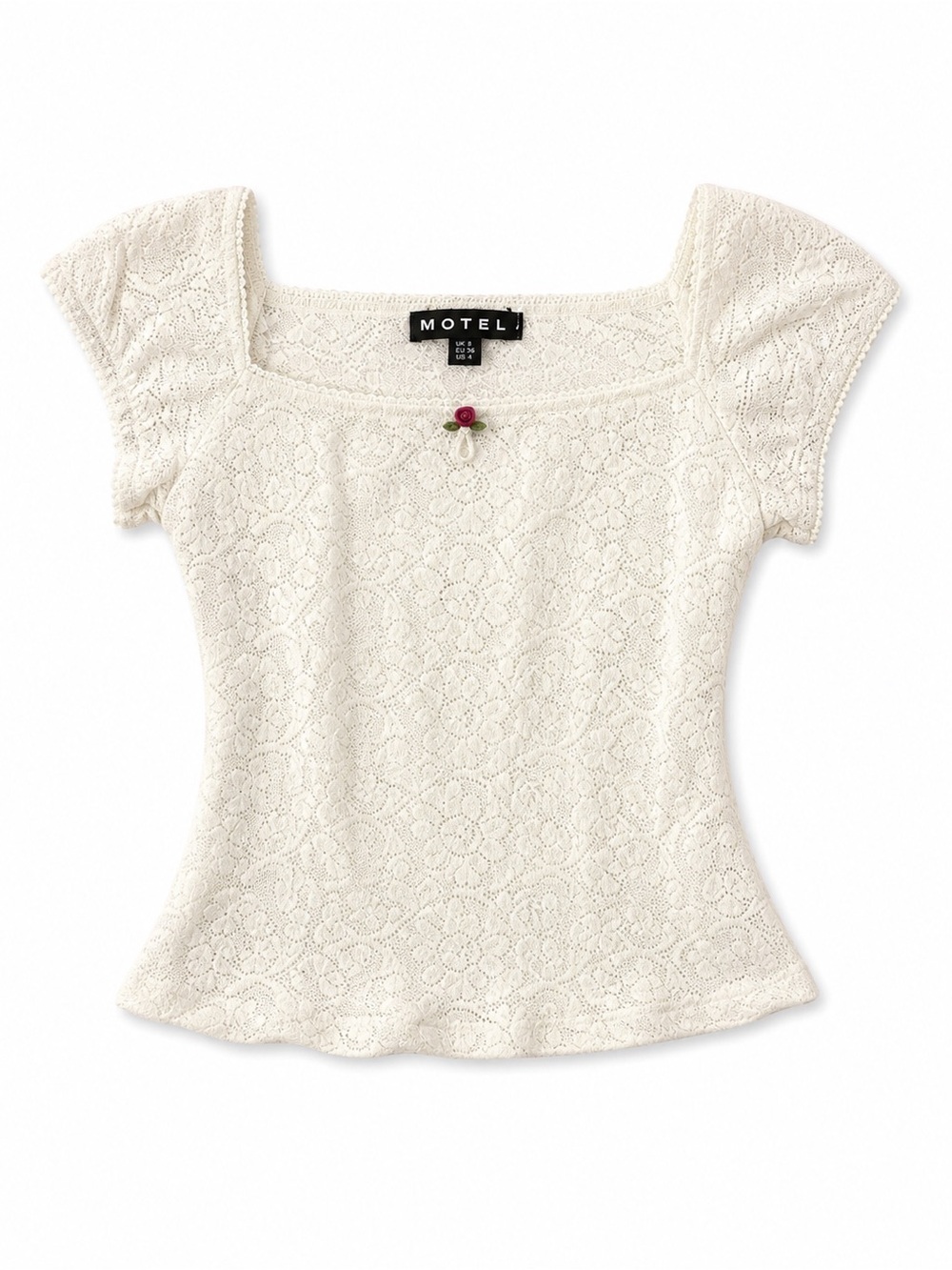 Motel Rocks White Lace Blouse